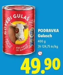 Lidl Podravka gulasch erbjuda
