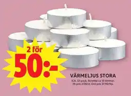 ICA Maxi Värmeljus stora erbjuda