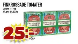 Din Mat Garant finkrossade tomater erbjuda