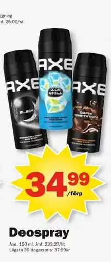 Pekås Axe Deospray erbjuda