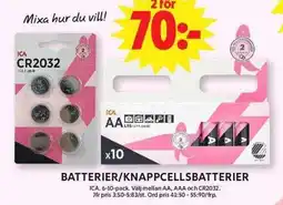 ICA Maxi Ica batterier/knappcells batterier erbjuda