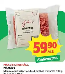 Coop John's Nötfärs erbjuda