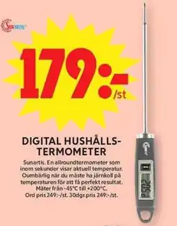 ICA Maxi Sunartis digital hushållstermometer erbjuda
