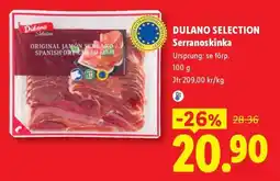 Lidl Dulano selection serranoskinka erbjuda