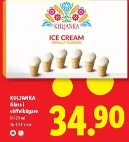 Lidl Kuljanka glass i våffelbägare erbjuda