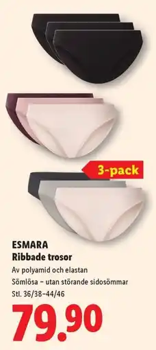 Lidl Esmara ribbade trosor erbjuda