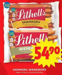 ICA Maxi Lithells varmkorv wienerkorv erbjuda