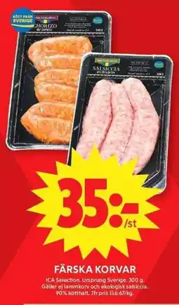 ICA Maxi Ica selection färska korvar erbjuda