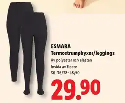 Lidl Esmara termotrumpbyxor/leggings erbjuda