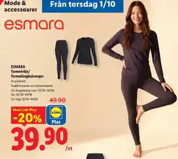Lidl Esmara termotröja/termolångkalsonger erbjuda