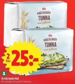 ICA Nära Ica knäckebröd tunna med fullkorn erbjuda