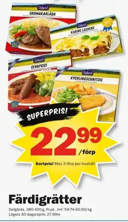 Pekås Dafgårds Färdigrätter erbjuda