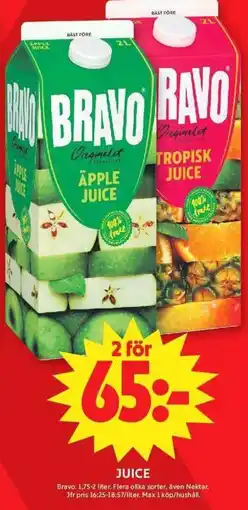 ICA Maxi Bravo juice erbjuda