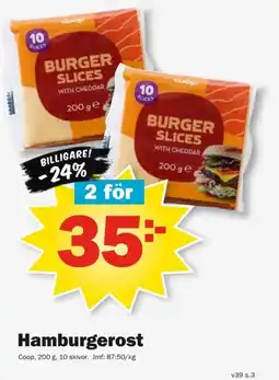 Pekås Coop Hamburgerost erbjuda