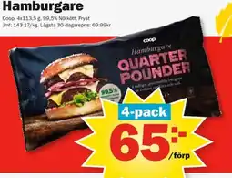 Pekås Coop hamburgare quarter pounder erbjuda