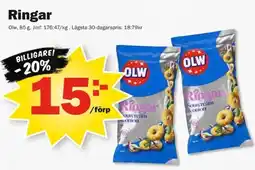 Pekås Olw ringar sourcream & onion erbjuda