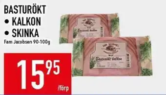 Matdax Fam Jacobsen basturökt kalkon skinka erbjuda