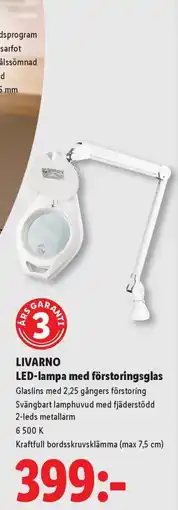 Lidl Livarno led-lampa med förstoringsglas erbjuda