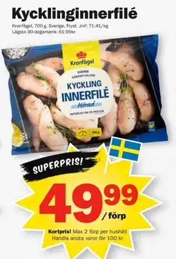 Pekås Kronfågel kyckling innerfilé erbjuda