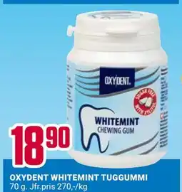 ÖoB OXYDENT WHITEMINT TUGGUMMI erbjuda