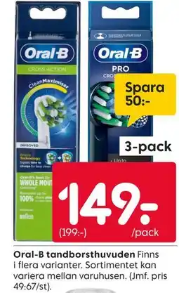 Rusta Oral-B tandborsthuvuden erbjuda