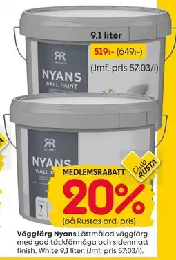 Rusta Väggfärg Nyans, Medlemspris erbjuda