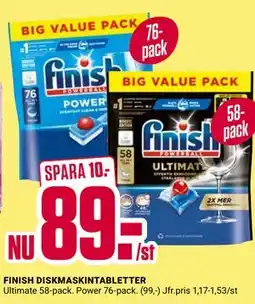 ÖoB FINISH DISKMASKINTABLETTER erbjuda
