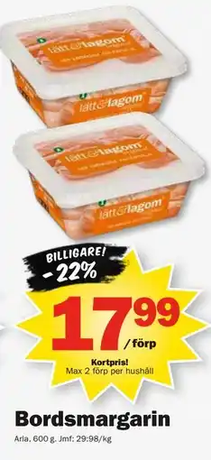 Pekås Bordsmargarin, Medlemspris erbjuda