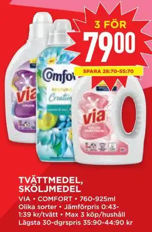 TVÄTTMEDEL, SKÖLJMEDEL