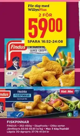 Willys FISKPINNAR, Medlemspris erbjuda