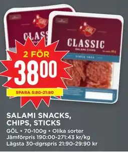 Willys SALAMI SNACKS, CHIPS, STICKS erbjuda