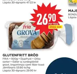 Willys GLUTENFRITT BRÖD erbjuda
