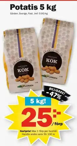 Pekås Potatis 5 kg, Medlemspris erbjuda