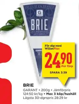 Willys Hemma BRIE, Medlemspris erbjuda