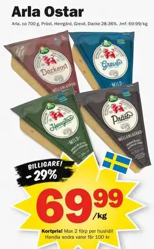 Pekås Arla Ostar, Medlemspris erbjuda