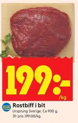 ICA Kvantum Rostbiff i bit erbjuda
