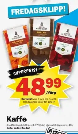 Pekås Kaffe, Medlemspris erbjuda