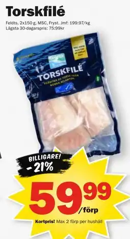 Pekås Torskfilé, Medlemspris erbjuda