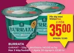 Willys BURRATA, Medlemspris erbjuda