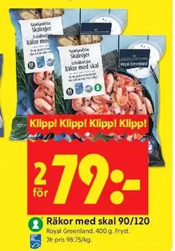 ICA Kvantum Räkor med skal 90/120 erbjuda
