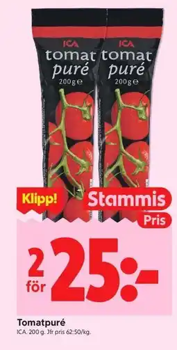 ICA Kvantum Tomatpuré, Medlemspris erbjuda