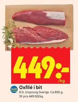 ICA Kvantum Oxfilé i bit erbjuda