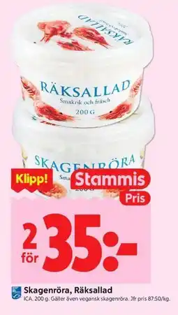 ICA Kvantum Skagenröra, Räksallad, Medlemspris erbjuda