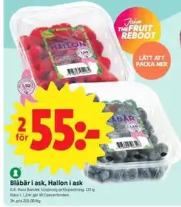 ICA Nära Blåbär i ask, Hallon i ask erbjuda