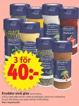 ICA Supermarket Kryddor små glas erbjuda