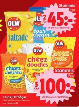 ICA Nära Chips, Ostbågar, Medlemspris erbjuda