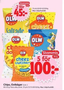 ICA Supermarket Chips, Ostbågar, Medlemspris erbjuda
