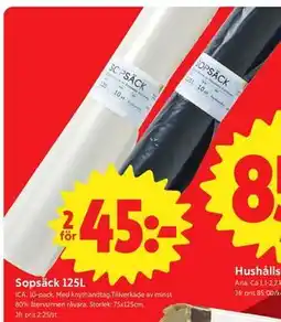 ICA Nära Sopsäck 125L erbjuda