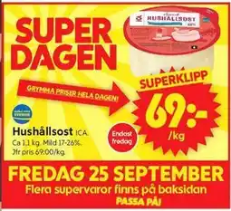 ICA Supermarket Hushållsost erbjuda