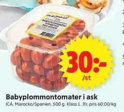 ICA Supermarket Babyplommontomater i ask erbjuda